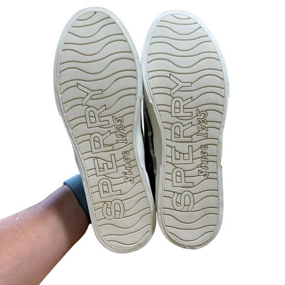 Sperry Women's Top-Sider Pier View Anchor Gray Plaid Sz 8 Nautical Sneakers - Picture 9 of 9